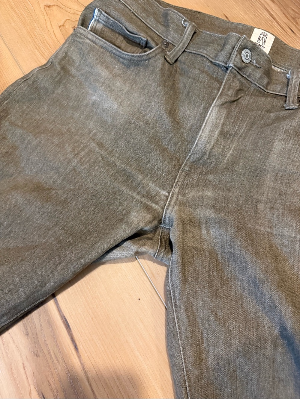 Hiroshi Kato The Pen Slim Straight Stretch Selvedge Denim Jeans green 36 x 31 - Picture 6 of 14